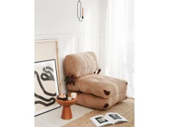 Fauteuil-lit en tissu "Fold" - 80 x 60 x 70 cm - Marron