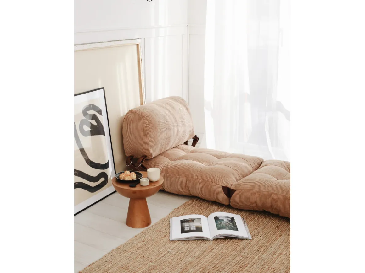 Fauteuil-lit en tissu "Fold" - 80 x 60 x 70 cm - Marron