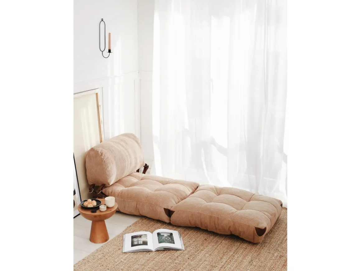 Fauteuil-lit en tissu "Fold" - 80 x 60 x 70 cm - Marron