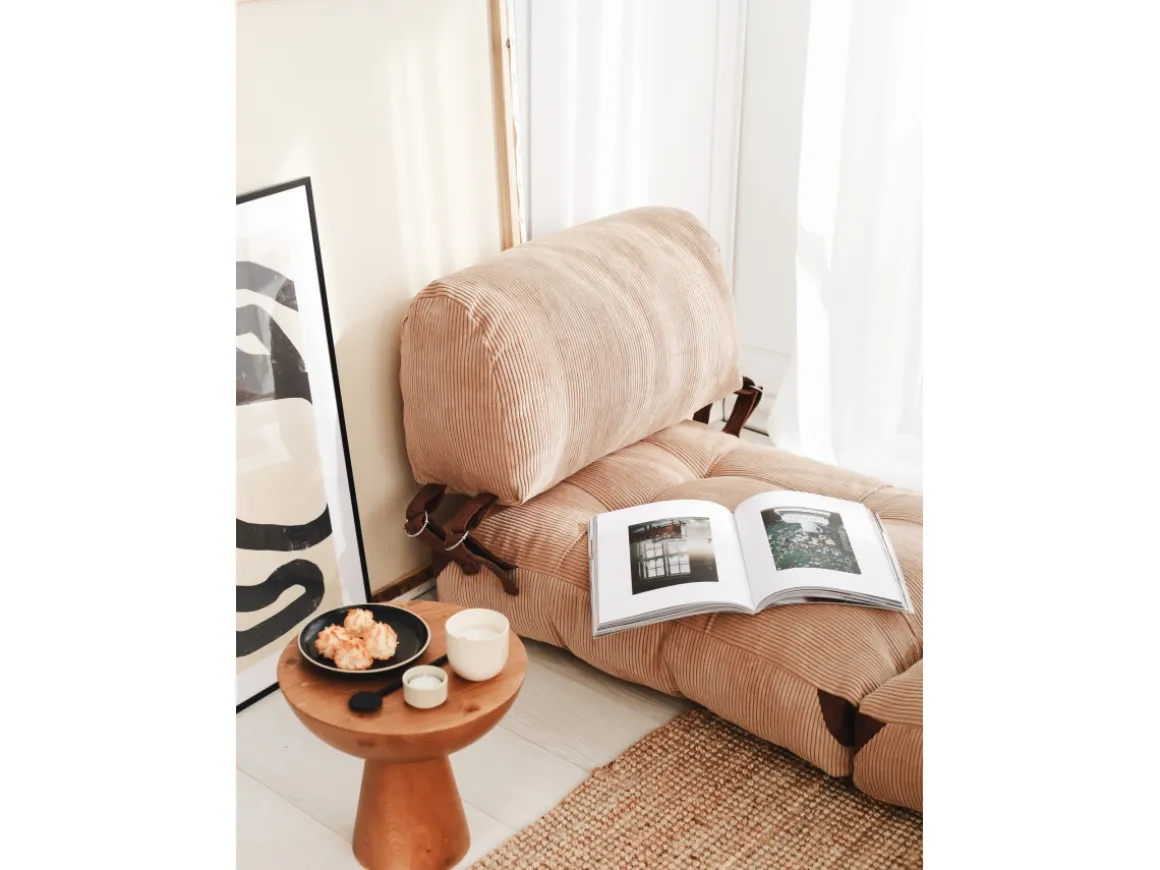 Fauteuil-lit en tissu "Fold" - 80 x 60 x 70 cm - Marron
