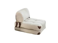 Fauteuil-lit en tissu "Fold" - 80 x 60 x 70 cm - Crème