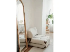 Fauteuil-lit en tissu "Fold" - 80 x 60 x 70 cm - Crème
