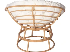 Fauteuil papasan intérieur/extérieur style loveuse "Bali" - Ø91cm - Beige