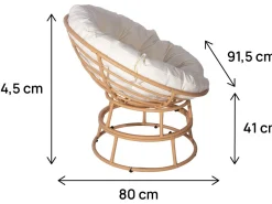 Fauteuil papasan intérieur/extérieur style loveuse 