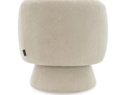 Fauteuil pivotant en tissu bouclette "Franklin" - 74 x 75 x 75 cm - Beige