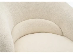 Fauteuil pivotant en tissu bouclette 