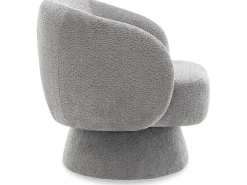 Fauteuil pivotant en tissu bouclette "Franklin" - 74 x 75 x 75 cm - Gris