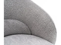 Fauteuil pivotant en tissu bouclette 