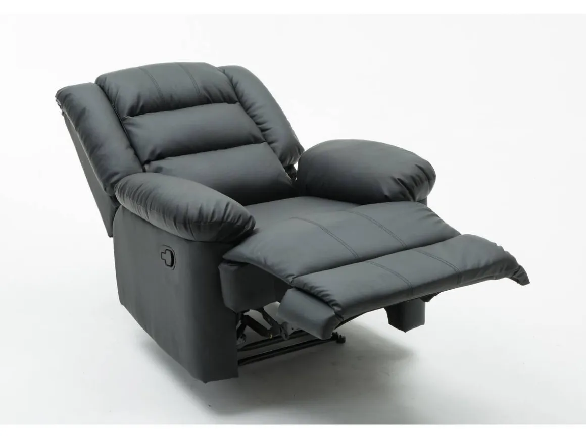 Fauteuil relax "Buckingham" - 85 x 93 x 100 cm - Noir