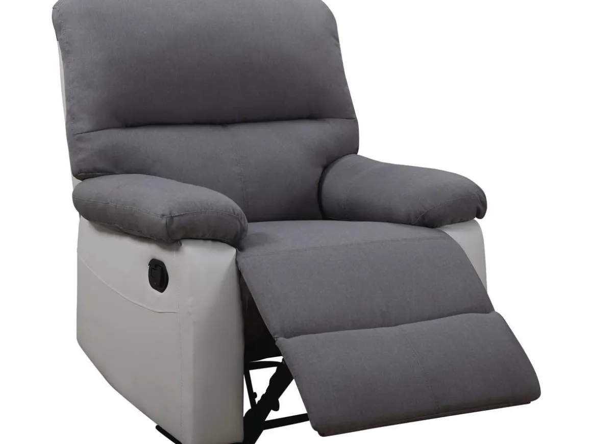 Fauteuil relax "Lincoln" - 90 x 89 x 103 cm - Blanc/Gris clair