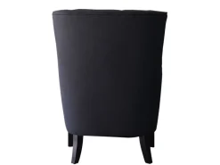 Fauteuil Scandinave Tissu "Duchesse" - 76 x 83 x 100,5 cm - Noir