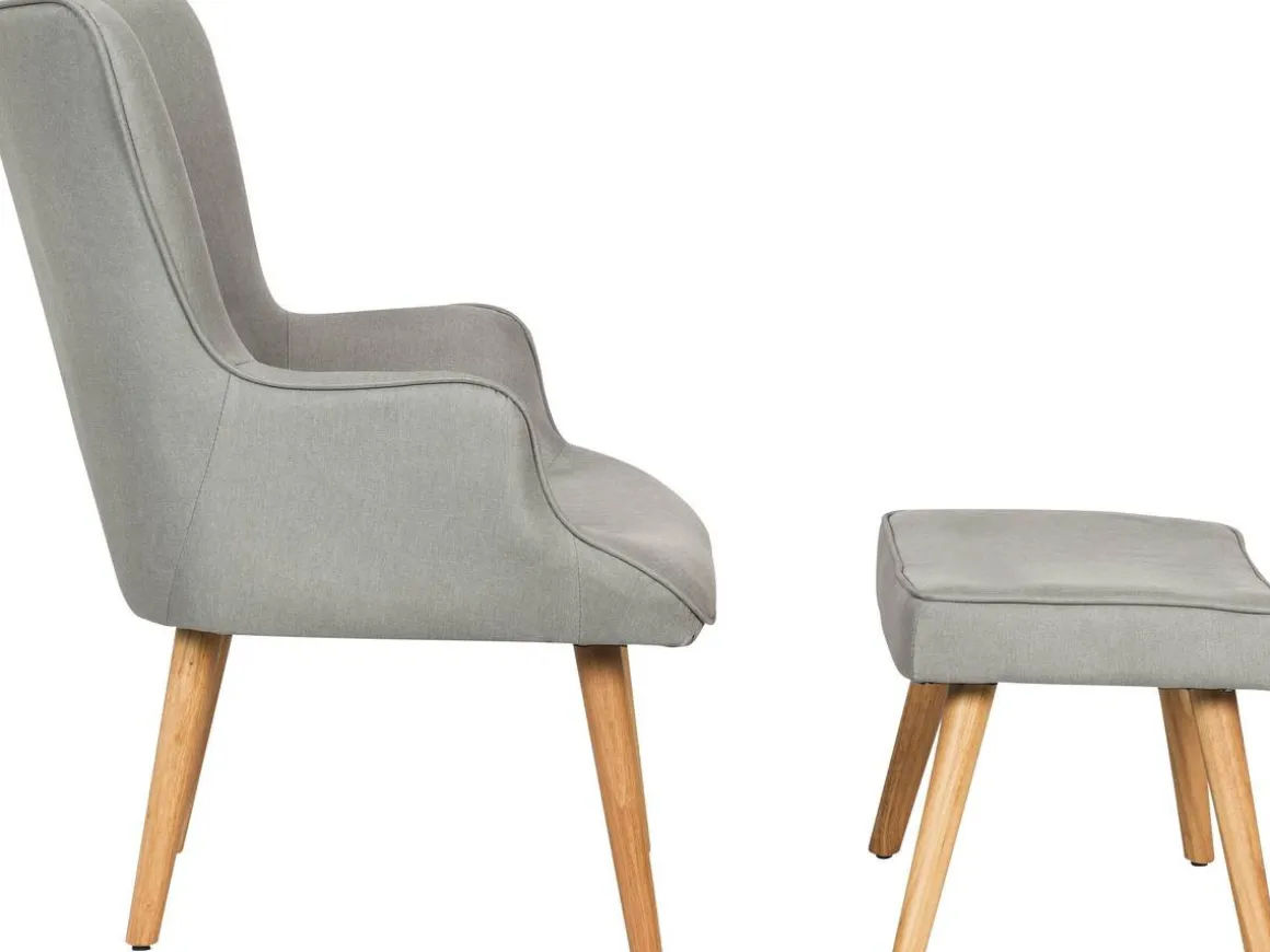 Fauteuil style scandinave en tissu "Odense" - 1 place - Gris clair
