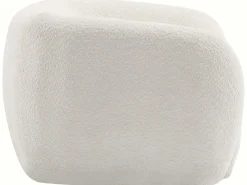 Fauteuil tissu bouclette "Washington" - Blanc