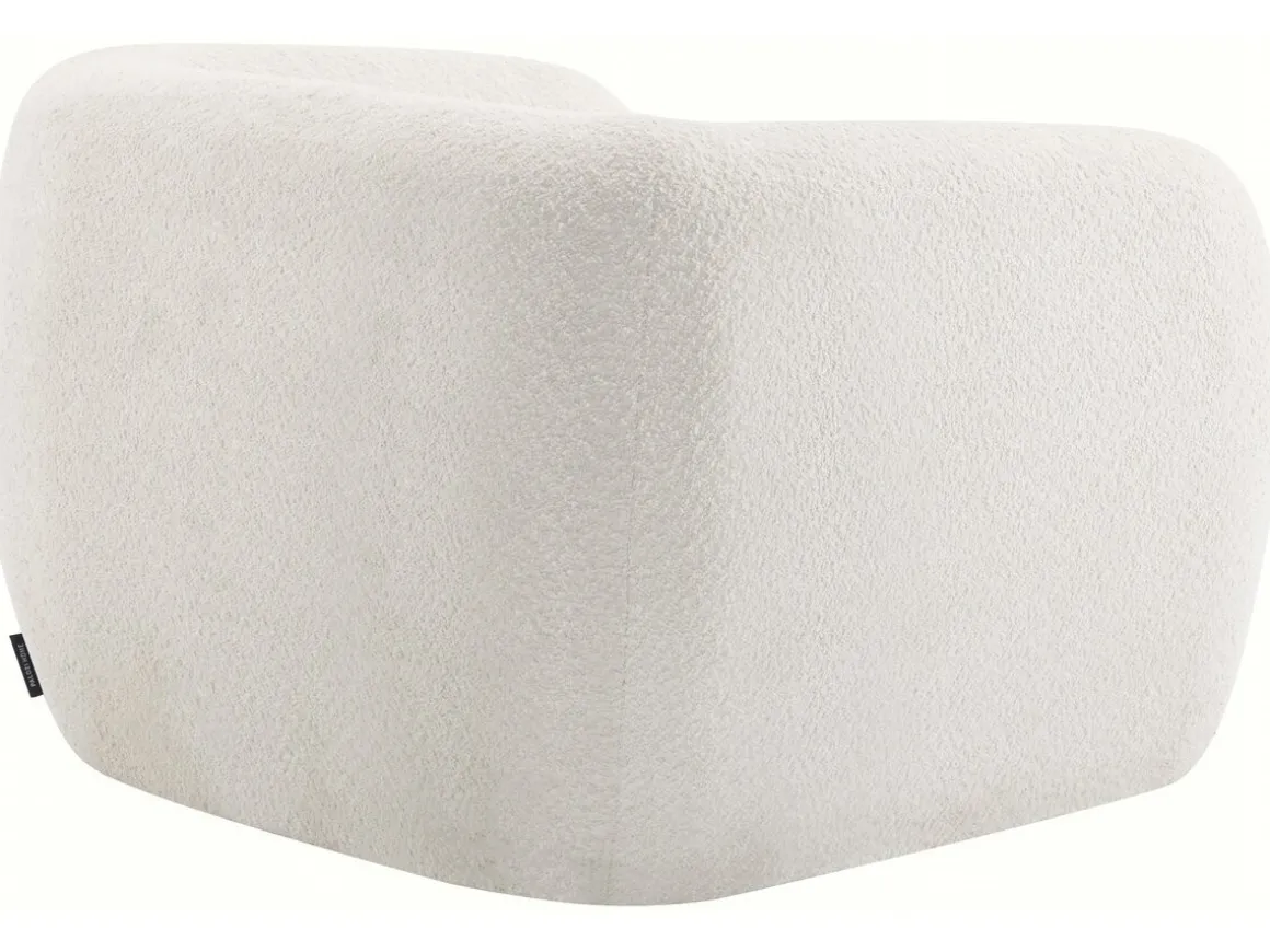 Fauteuil tissu bouclette "Washington" - Blanc