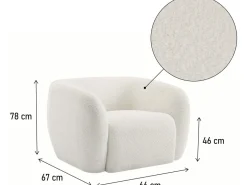 Fauteuil tissu bouclette