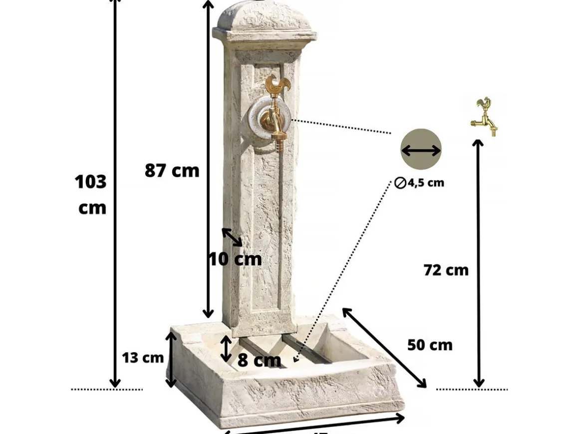 Fontaine "Longchamp" - 0.50 x 0.47 x 1.03 m