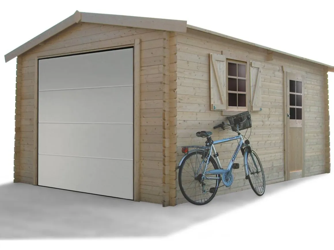 Garage bois - 19.26 m² - 2.58 x 5.38 x 2.53 m - 40 mm