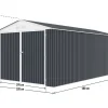 Garage en métal "Houston" 18,56m²  - Anthracite