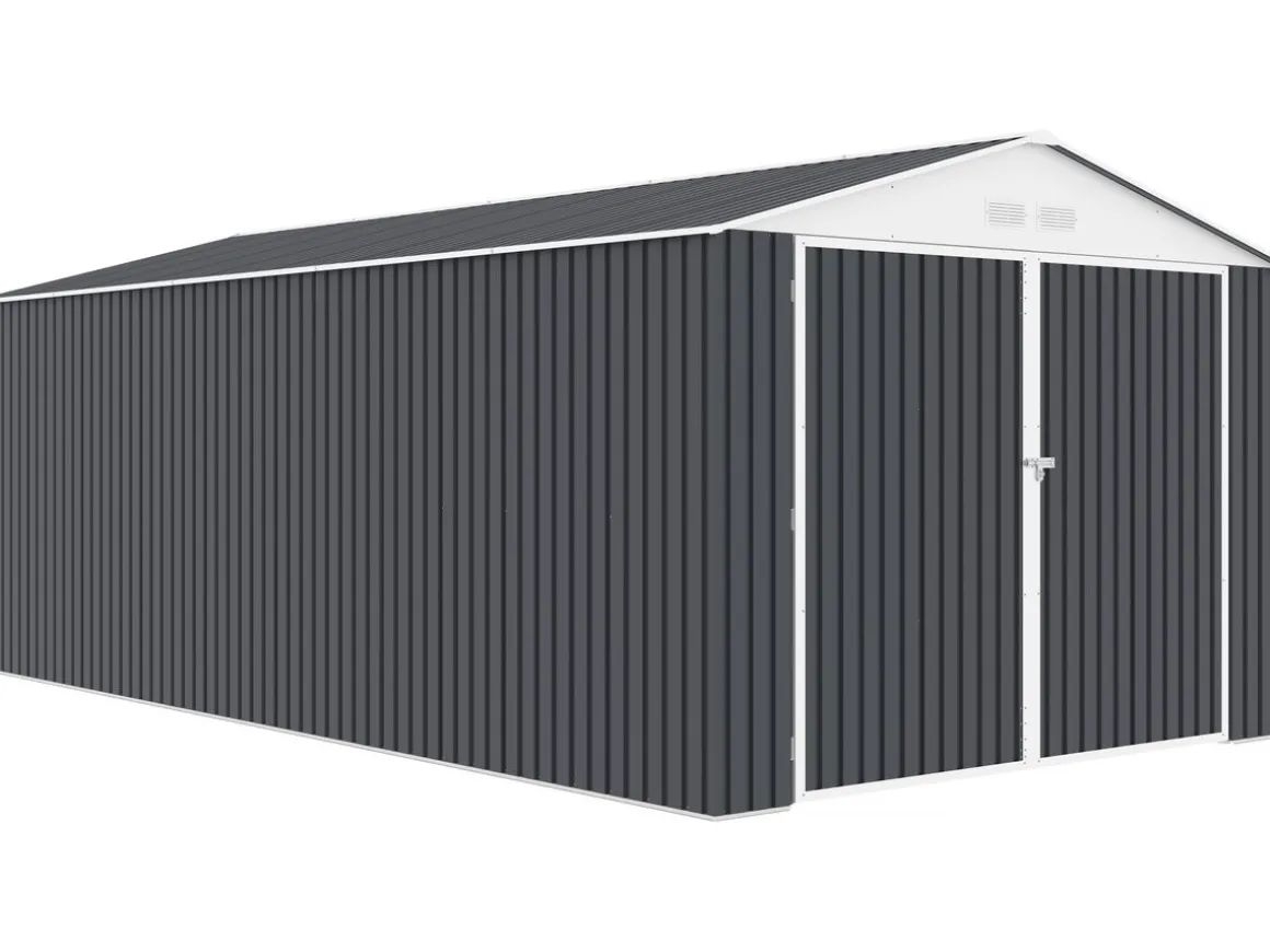 Garage en métal "Houston" 18,56m² - Anthracite