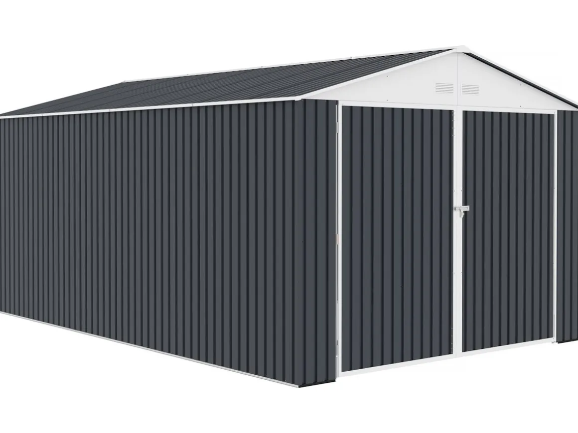 Garage métal "Houston" 15,36 m² - Anthracite
