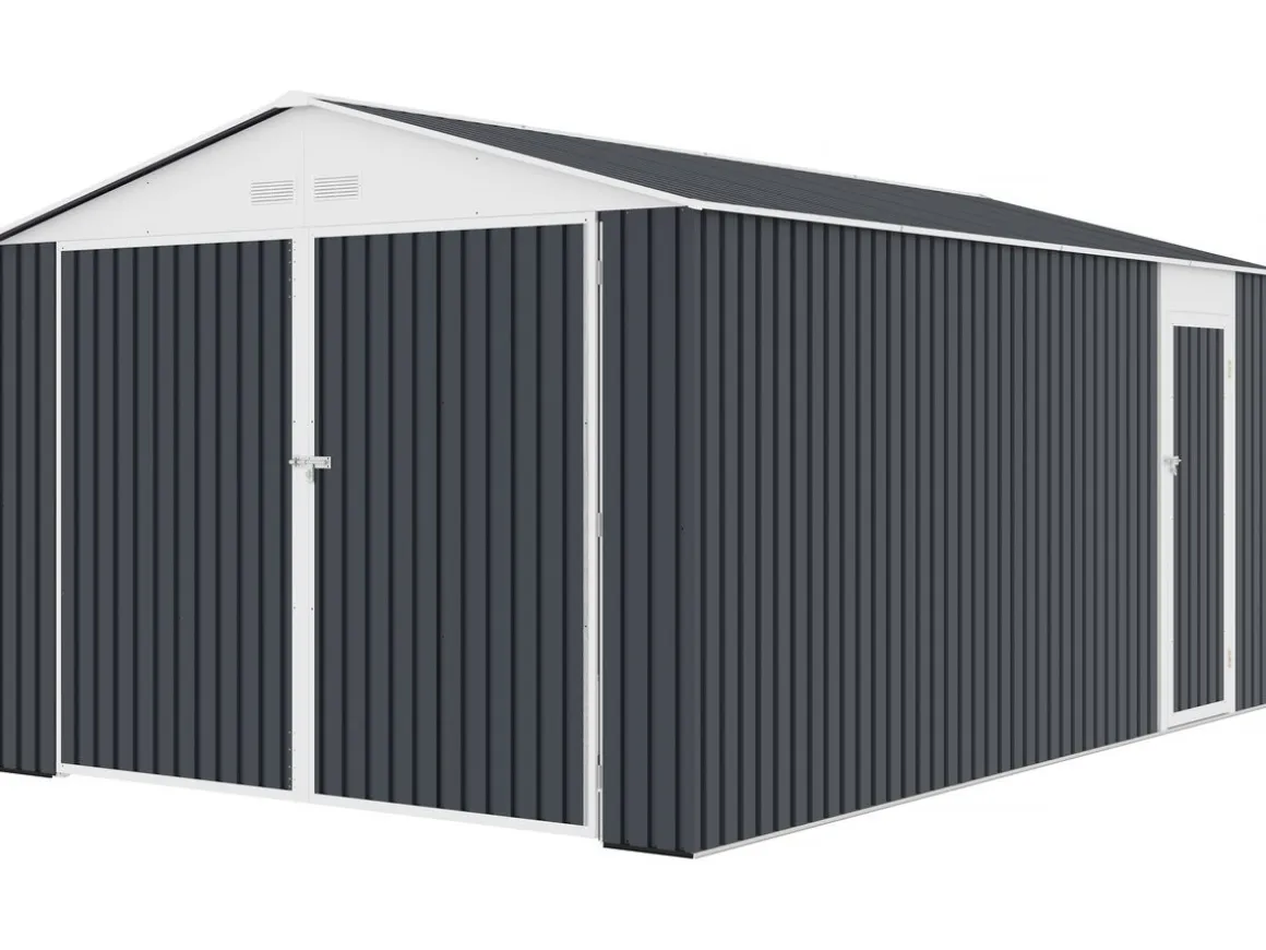 Garage métal "Houston" 15,36 m² - Anthracite