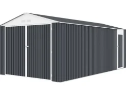 Garage métal  " Houston" - 18,56m² avec gouttière et récupérateur d'eau - Anthracite