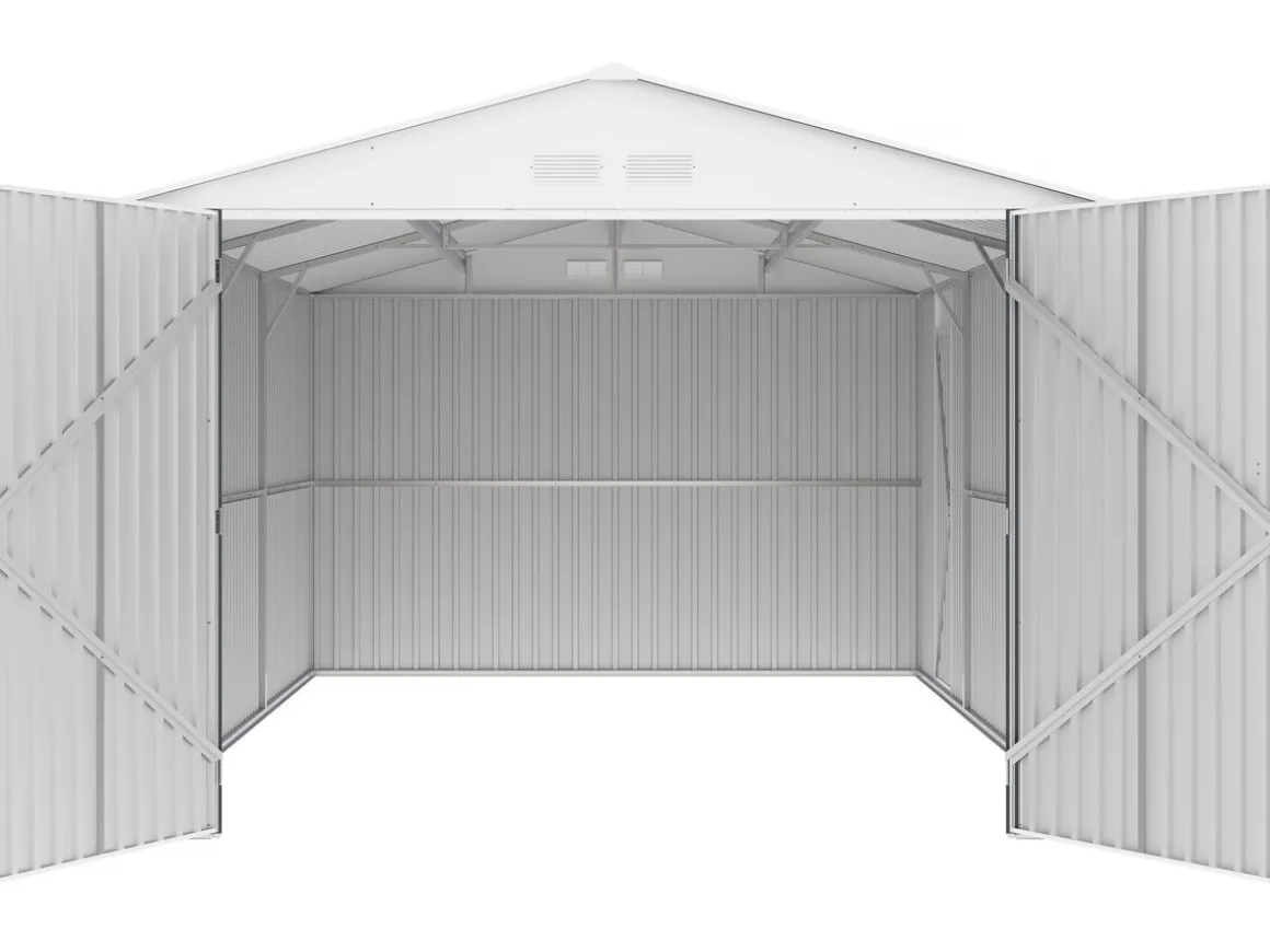 Garage métal " Houston" - 18,56m² avec gouttière et récupérateur d'eau - Anthracite