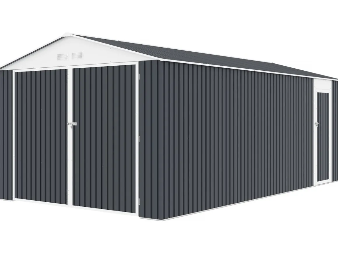 Garage métal " Houston" - 18,56 m² avec panneau solaire - Anthracite