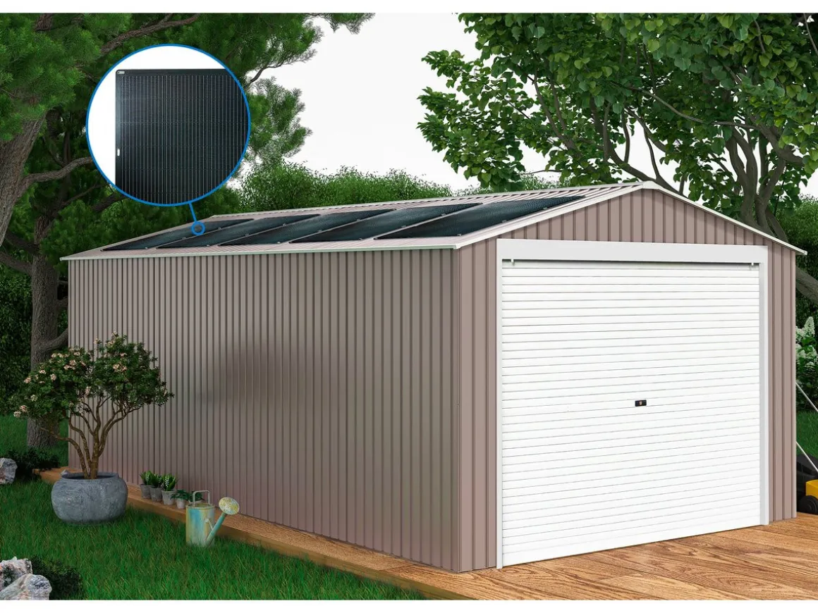 Garage métal "Nevada" - 18,56m² avec panneaux solaires