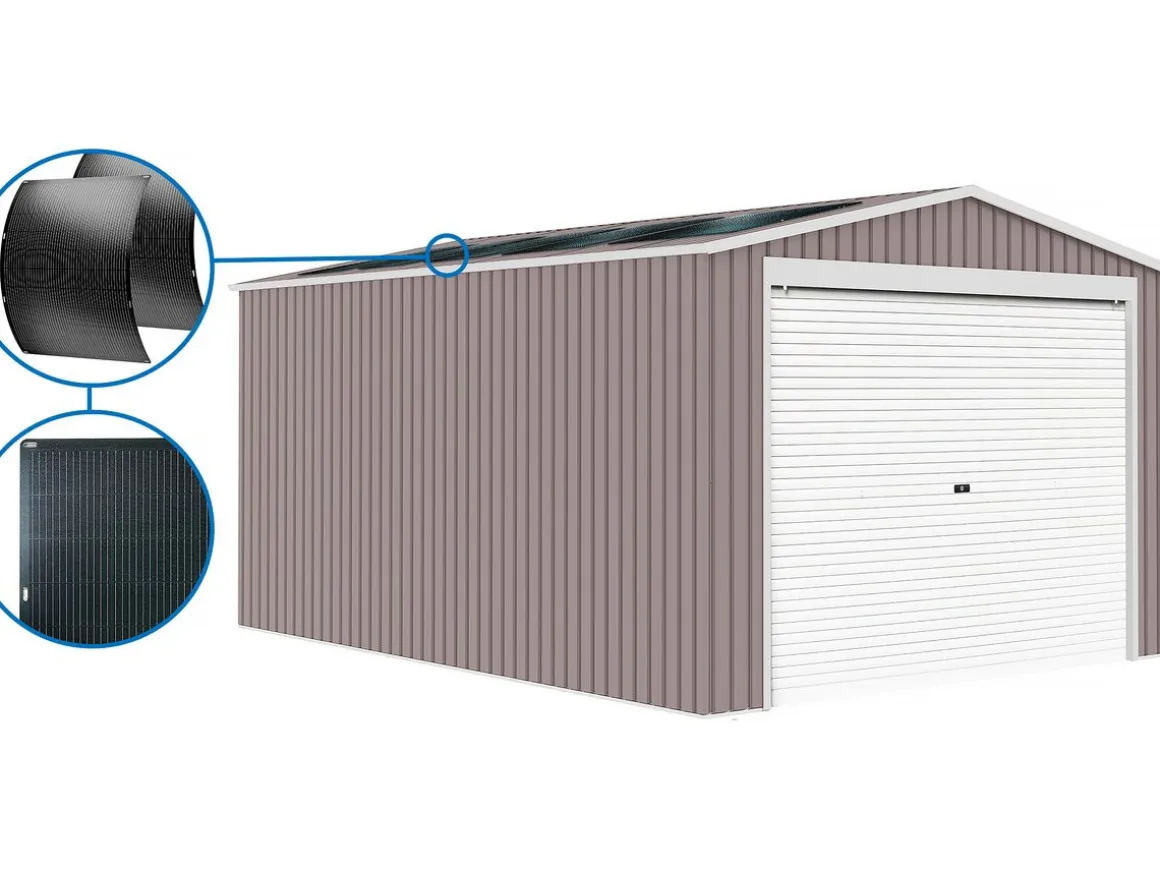 Garage métal "Nevada" - 18,56m² avec panneaux solaires