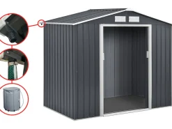Gouttière pour abri de jardin en métal de 2 à 6m2