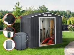 Gouttière pour abri de jardin en métal de 6 à 13 m2