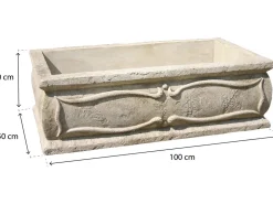 Grande jardinière "Verone - en pierre - 50 x 100 x 30 cm