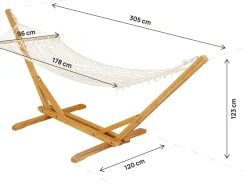 Hamac bois avec toile en macramé 