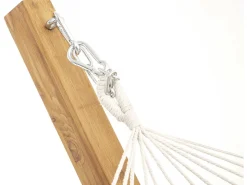 Hamac bois avec toile en macramé 