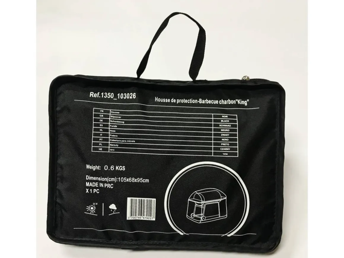 Housse de protection pour barbecue - 105 x 68 x 95 cm - Noir