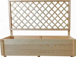 Jardinière en bois "Orpin" avec treillis - 98 x 34 x 104 cm
