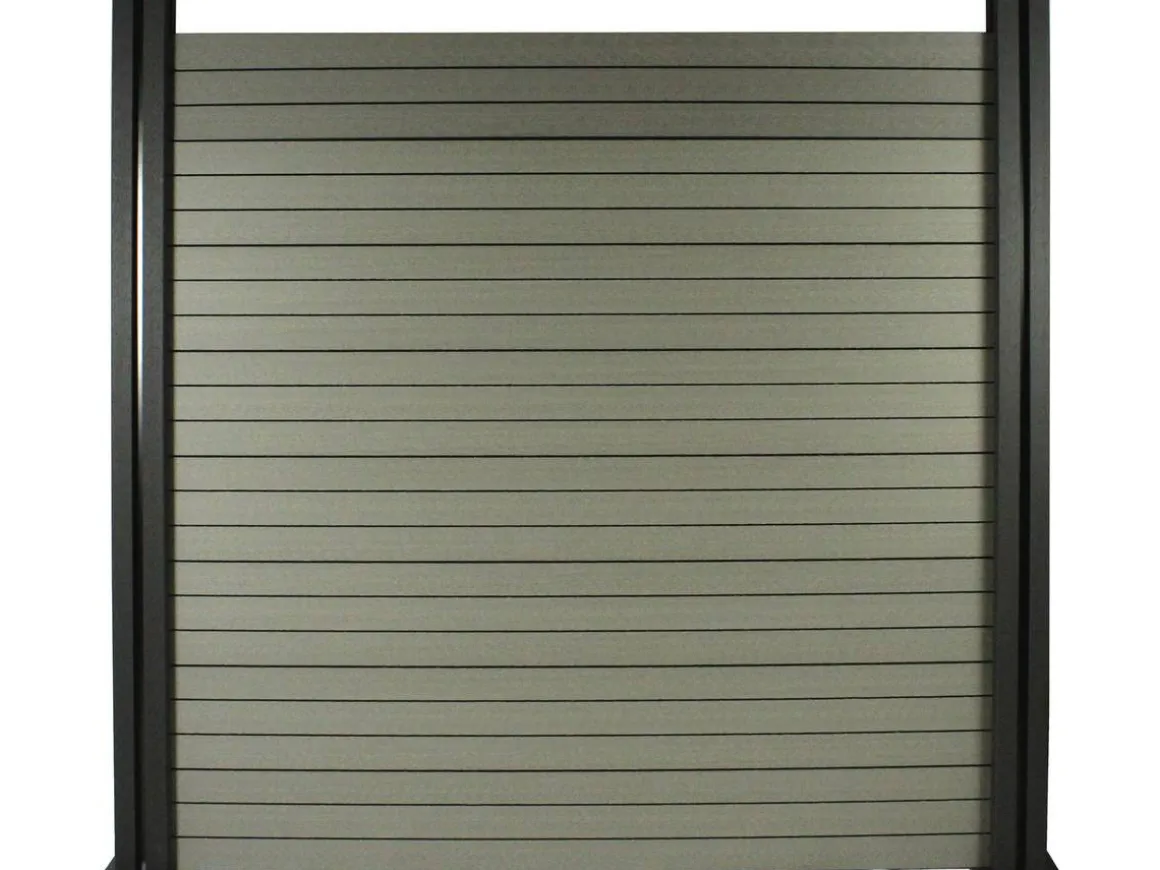 Kit Clôture 1.6 x 1.2 m composite - Kit de fixation offert - Gris