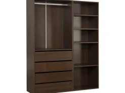 Kit dressing modulable avec penderie, 4 tiroirs et 5 étagères