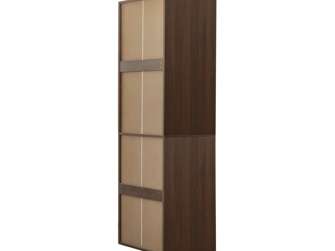 Kit dressing modulable avec penderie, porte-pantalons, 5 tiroirs et 2 étagères "Opéra" - 2 éléments - Marron