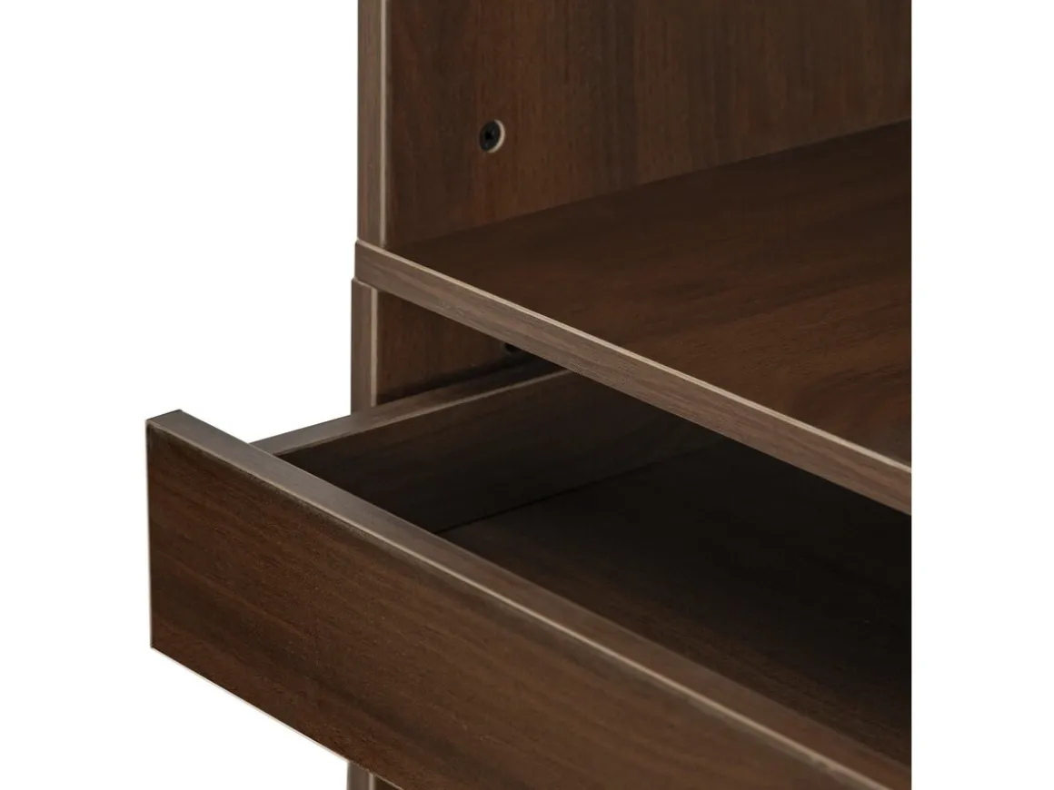 Kit dressing modulable avec penderie, porte-pantalons, 5 tiroirs et 2 étagères "Opéra" - 2 éléments - Marron