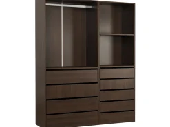 Kit dressing modulable avec penderie, 9 tiroirs et 2 étagères 
