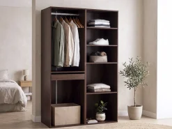 Kit dressing modulable avec penderie, porte-pantalons et 5 étagères 