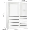 Kit dressing modulable avec penderie, 9 tiroirs et 2 étagères "Opéra" - 2 éléments - Blanc