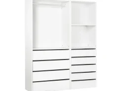 Kit dressing modulable avec penderie, 9 tiroirs et 2 étagères "Opéra" - 2 éléments - Blanc