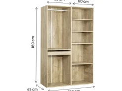 Kit dressing modulable avec penderie, porte-pantalons et 5 étagères  "Opéra" - 2 éléments - Beige