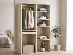 Kit dressing modulable avec penderie, porte-pantalons et 5 étagères  