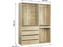 Kit dressing modulable avec penderie, tiroirs et rangements 