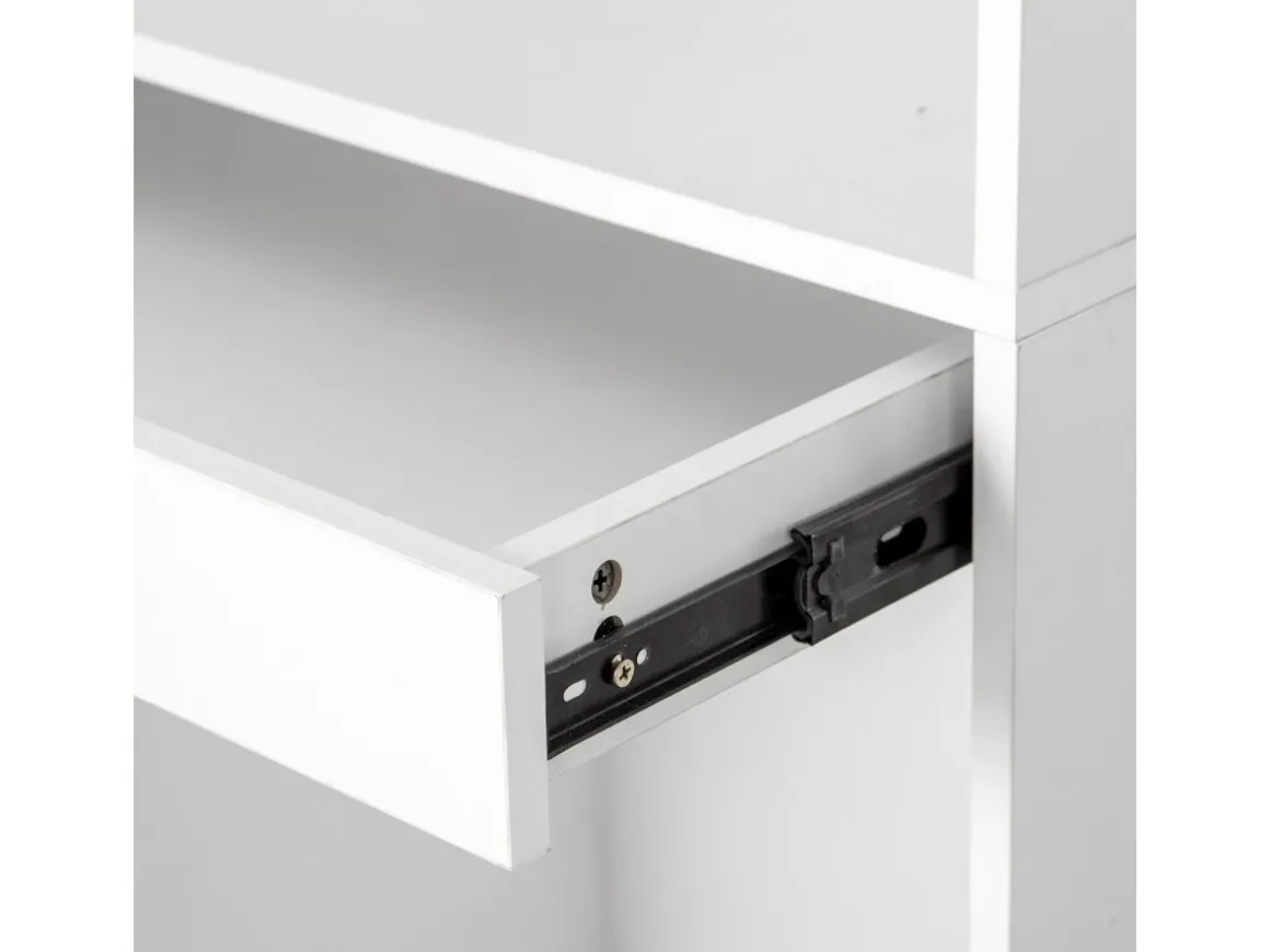 Kit dressing modulable avec penderie, porte-pantalons, 5 tiroirs et 2 étagères "Opéra" - 2 éléments - Blanc