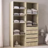 Kit dressing modulable avec 5 tiroirs et 7 étagères "Opéra" - 2 éléments - Beige